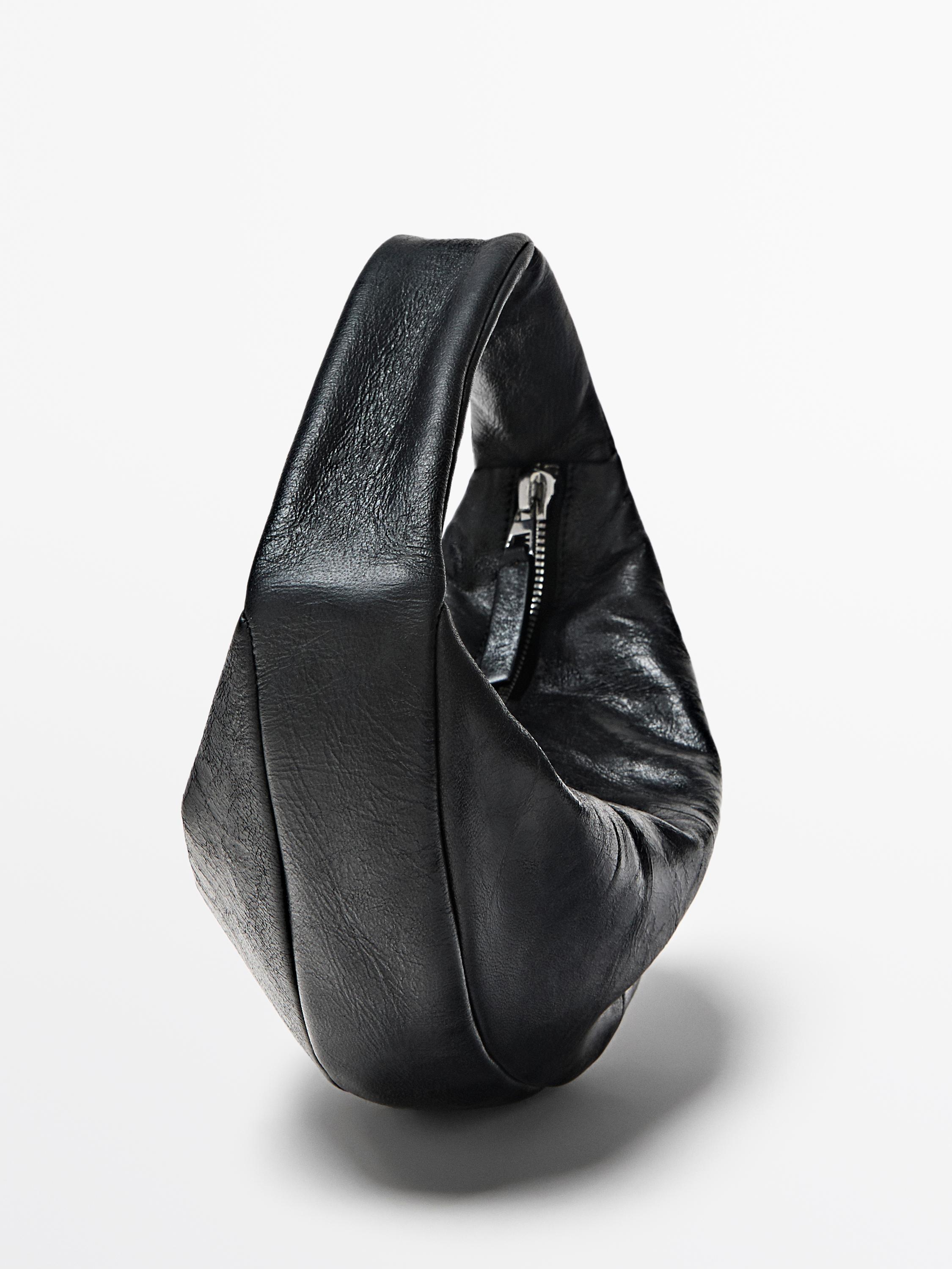 Mini nappa leather half-moon bag